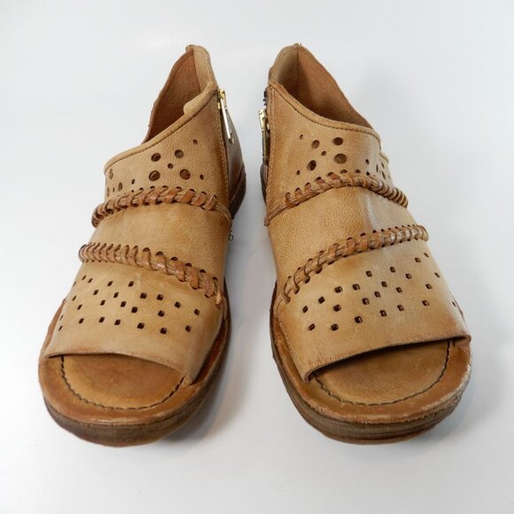 A.S.98 Reign Boho Flat Sandals Size 37 6.5 7 Camel Brown Leather NEW $250 - Picture 4 of 14